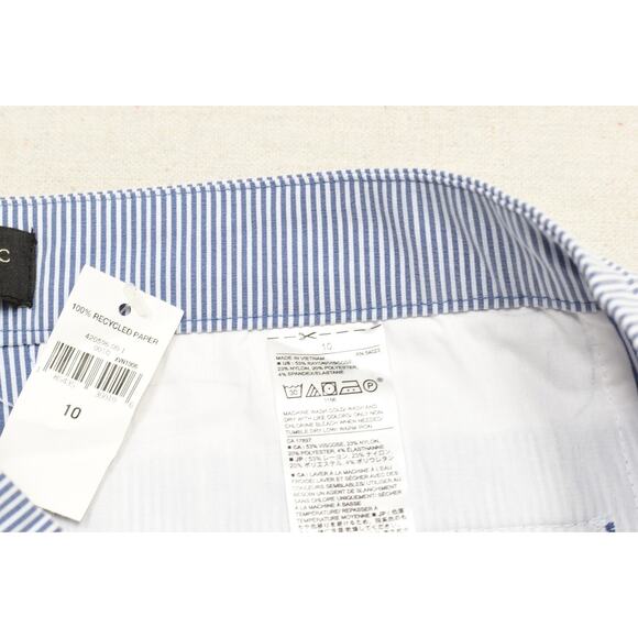 Banana Republic Shorts Womens 10 Pinstripe Nautical Sailor Button Summer Casual - Picture 8 of 8